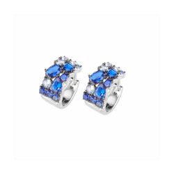 Pendientes Sovrani Plata 1,5cm J11033 Circonitas Azules
