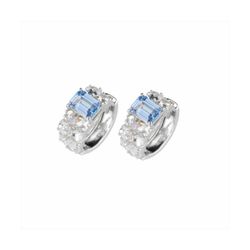 Pendientes Sovrani Plata 1,5cm J11059 Zafiro Con Circonitas