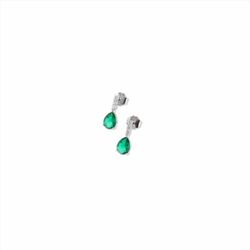 Pendientes Sovrani Plata 1,5cm J11163 Circonitas Con Esmeralda