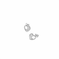 Pendientes Sovrani Plata 1cm J11137 Corazón Con Circonitas