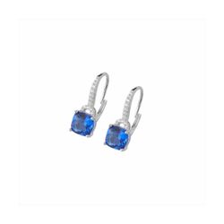 Pendientes Sovrani Plata 2cm J11043 Circonitas y Zafiros