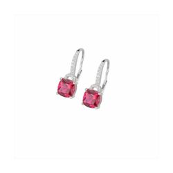 Pendientes Sovrani Plata 2cm J11044 Circonitas y Rubies