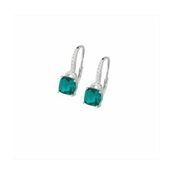 Pendientes Sovrani Plata 2cm J11046 Circonitas y Esmeraldas
