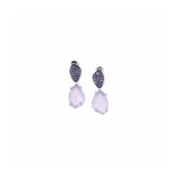 Pendientes Sovrani Plata 3,5cm J11103 Piedra Lavanda Con Circonitas