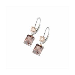 Pendientes Sovrani Plata 3cm J11047 Circonitas Marron y Ambar