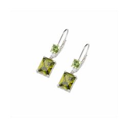 Pendientes Sovrani Plata 3cm J11048 Circonitas Verdes