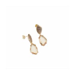 Pendientes Sovrani Plata Dorada 3,5cm J11122 Circonitas Ambar