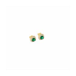 Pendientes Sovrani Plata Dorada J11147 Esmeralda Con Circonitas