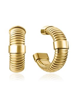 Brincos Viceroy Gold Steel 2,5 cm Feminino 75393E01012 Laura Escanes