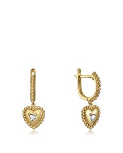 Pendientes Viceroy Mujer Plata Dorado Corazón Circonitas 7113E100-38