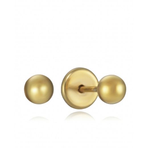 Viceroy Girl Silver Gold Button Earrings 9104E100-06