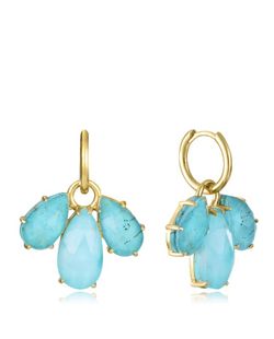 Pendientes Viceroy Plata Dorada 2,8cm 13191E100-93 Piedras Turquesa