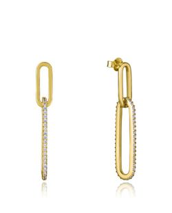 Pendientes Viceroy Plata Dorada 3,9cm Mujer 9137E100-30 Circonitas