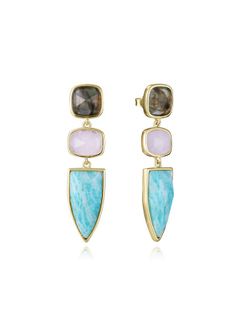 Pendientes Viceroy Plata Dorada 4,2cm 2303E100-49 Piedras Naturales
