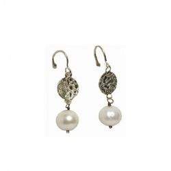 Pendientes Xernus Plata 3NF27172 Circulo Labrado Con Perlas