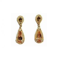 Xernus Gold Plated Silver Earrings 1ER2416 Filigree and Topaz