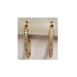 Pendientes Xernus Plata Dorada 2NF2552 Semiaro Con Circonitas