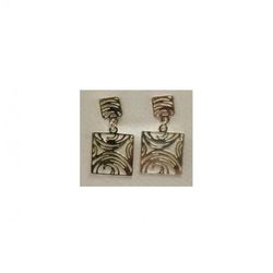 Pendientes Xernus Plata Dorada 3NF2755 Placas Labradas
