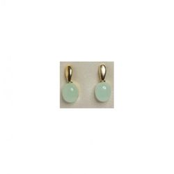 Pendientes Xernus Plata Dorada 3XE2978 Cristal Verde Menta