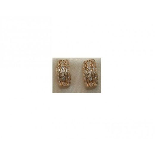 Xernus Gold Plated Silver Earrings NF2104 Openwork with Zirconia