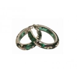 Pendientes Xernus Plata NF1720 Media Cańa Resina Verde