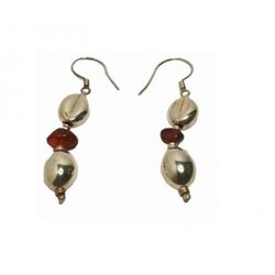 Pendientes Xernus Plata NF1804 Ovalos Y Granate