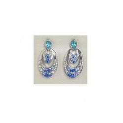 Pendientes Xernus Plata NF1867 Circonitas Blancas Aguamarina Zafiro
