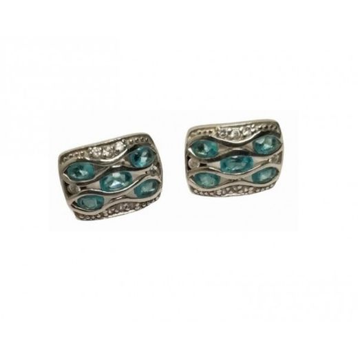 Xernus Silver Earrings NF1912 Aquamarine Zirconia