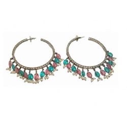 Pendientes Xernus Plata NF1943B Pedreria Turquesa Y Rosa