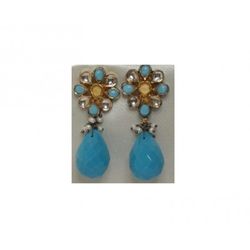 Pendientes Xernus Plata NF1945A Circonitas Pedreria Turquesa