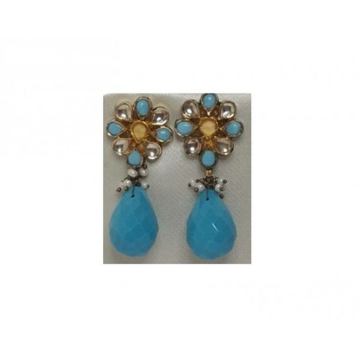 Xernus Silver Earrings NF1945A Zirconia Turquoise Rhinestones