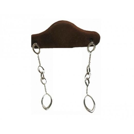 Boucles d'oreilles longues Xernus Silver NF2276 avec cercles entrelacés