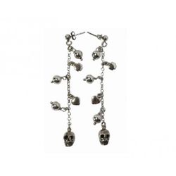 Pendientes Xernus Plata NF2379A Corazones Con Calavera