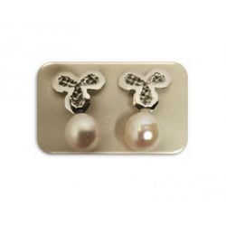 Pendientes Xernus Plata NF26777 Petalos Circonitas Y Perla