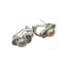 Pendientes Xernus Plata NF2951 Perla Con Circonitas