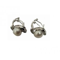 Pendientes Xernus Plata NF3160 Perla Central Circonitas