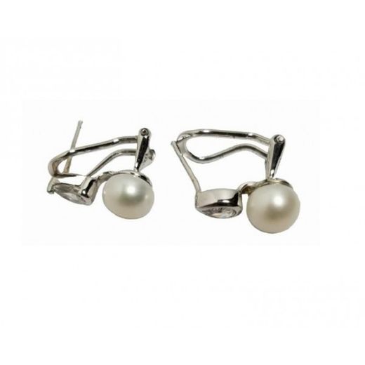 Pendientes Xernus Plata NF3206 Perla Con Circonitas