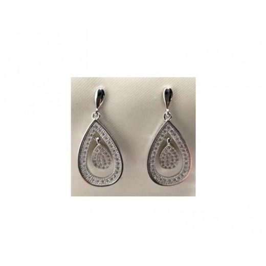 Xernus Silver NF3269 Oval Earrings with Zirconia