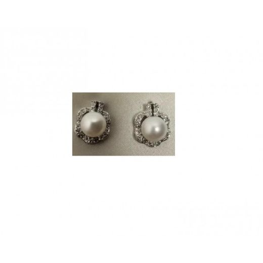 Pendientes Xernus Plata NF3312 Perla Con Circonitas