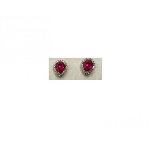 Xernus Silver Earrings NF3376 Ruby Zirconia
