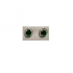 Pendientes Xernus Plata NF3385 Esmeralda Circonitas
