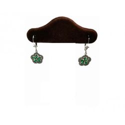 Pendientes Xernus Plata NF4047V Flor Esmeralda