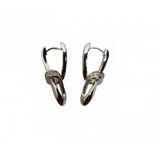 Xernus Silver Earrings NF4801 Intertwined Zirconia