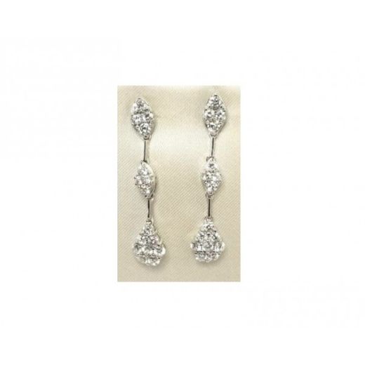 Brincos longos Xernus Silver NF4805 com zircônia