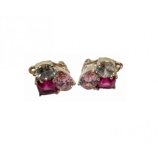Pendientes Xernus Plata NF4807 Circonitas Blanca Rosa Fucsia