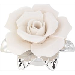 Perfumador latón 06cm 1869-02 Rosa Blanca Bicolor Plateado