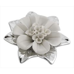 Perfumador latón 10cm 1821-03B Flor Gerbera Beige Bicolor Plateada