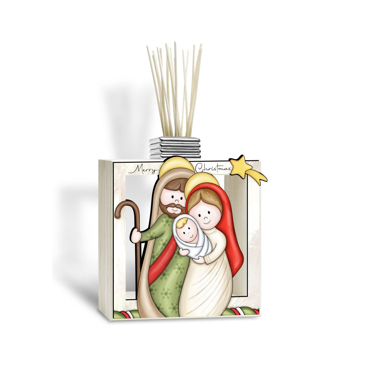 Perfumador Navidad Madera 14x16.5cm 17156 Portal Belen