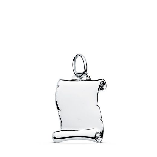 Parchemin en or blanc 9 carats 14x12 mm 9K16986