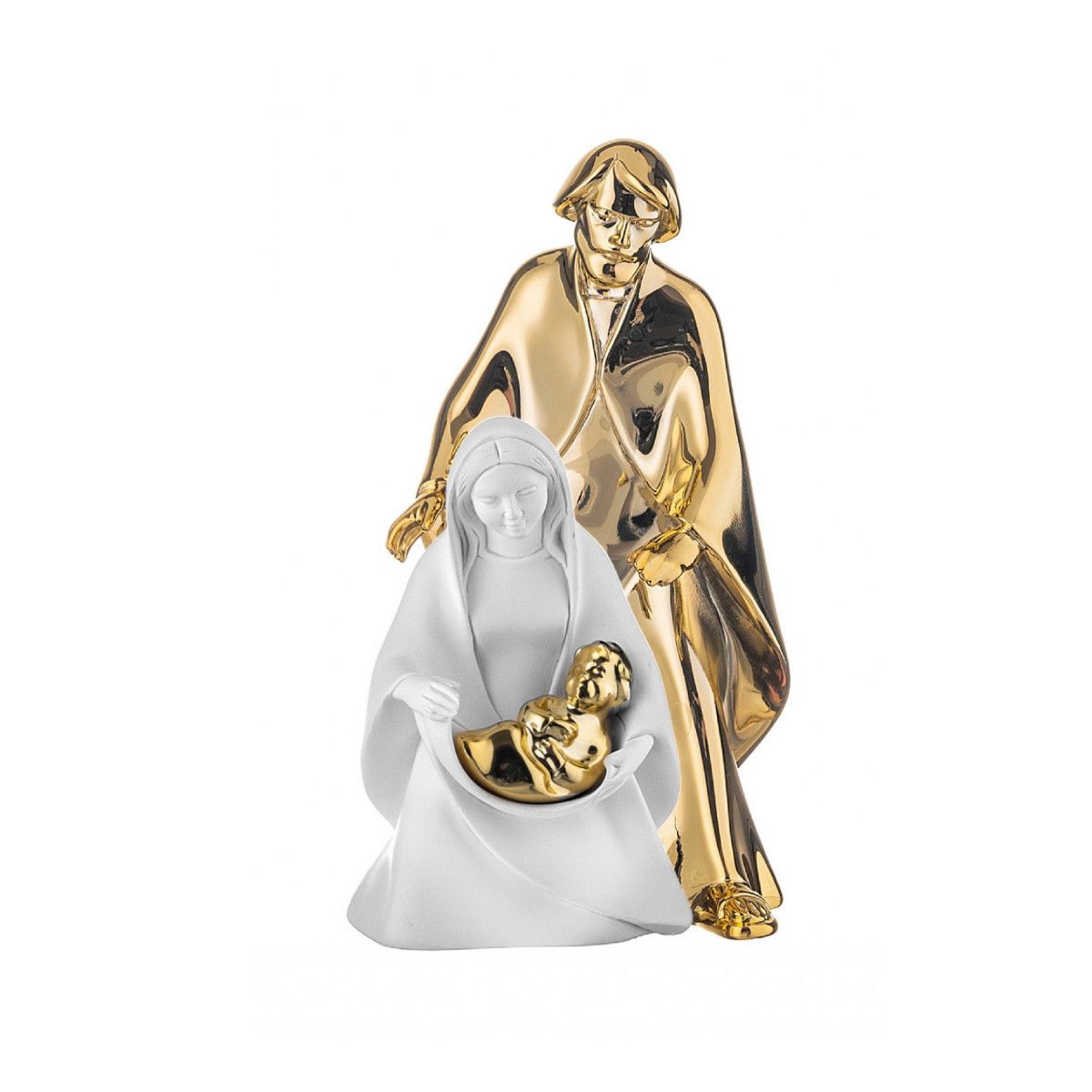 Pesebre Navidad Cerámica 11.5x19cm MA3404/OROB Blanco Bicolor Dorado